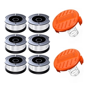 Weed Eater String Compatible with Black+Decker, AF-100 0.065" Weed Wacker String Refill 30ft Automatic Feed String Trimmer Replacement Line Spool for Black&Decker (6Spools + 2Caps+2Springs)