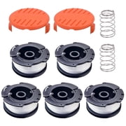 Weed Eater String Compatible with Black+Decker, AF-100 0.065-Inch 150ft Automatic Feed Trimmer Line Replacement Spool for Black & Decker 5 Spools, 2 Caps, 2 Springs