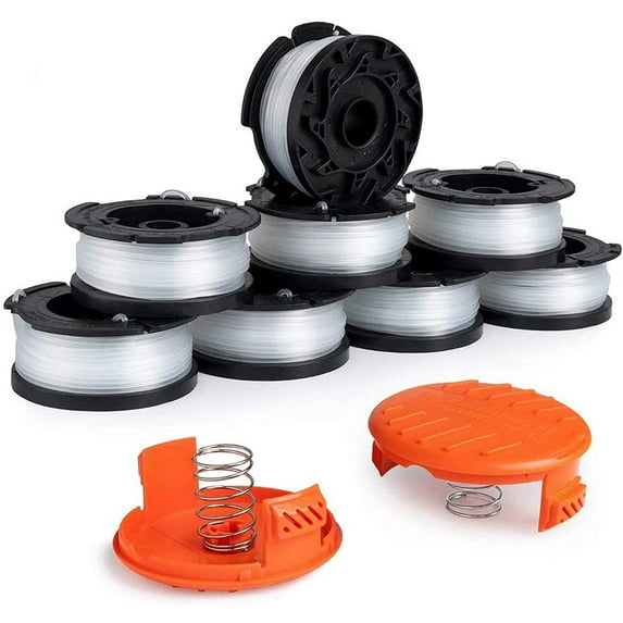 Weed Eater String/ String Trimmer Spool Replacement for Black and Decker AF-100 String Trimmer, .065 in x 30 ft Spool Line, 8 Spools & 2 Cap