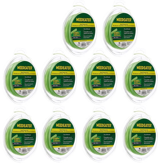 Weed Eater Trimmer 5 Pack .080" x 80' Bulk Round Trimmer Line - 952701534-5PK