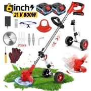Weed Eaters Cordless with 2025 Upgraded Wheels, Tanbaby 3-in-1 Battery Powered, 6 inch Grass Trimmer & String Trimmer/Edger Kit for Lawn Garden Trimming