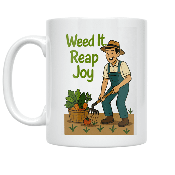 Weed It, Reap Joy - Gardening Enthusiast - 11 oz Ceramic Coffee Mug
