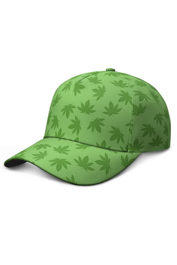 Weed Leaf Baseball Cap, Lightweight Quick-Drying Dad Hat with Sweat Absorption, Rasta Marijuana Leaf and Trippy Cannabis Leaf Pattern Adjustable Cap for Gifts and Casual Use