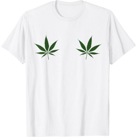 Weed Leaf Boob T Shirt Cute Sexy Trendy T-Shirt100% cotton