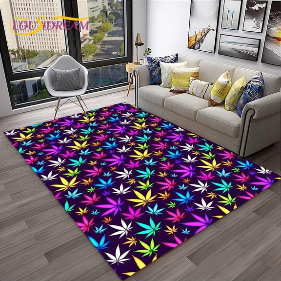 Weed Plants Maple Leaf Carpet Rug for Home Living Room Bedroom Sofa Playroom Doormat Kitchen r Area Rug Non-slip Floor Mat