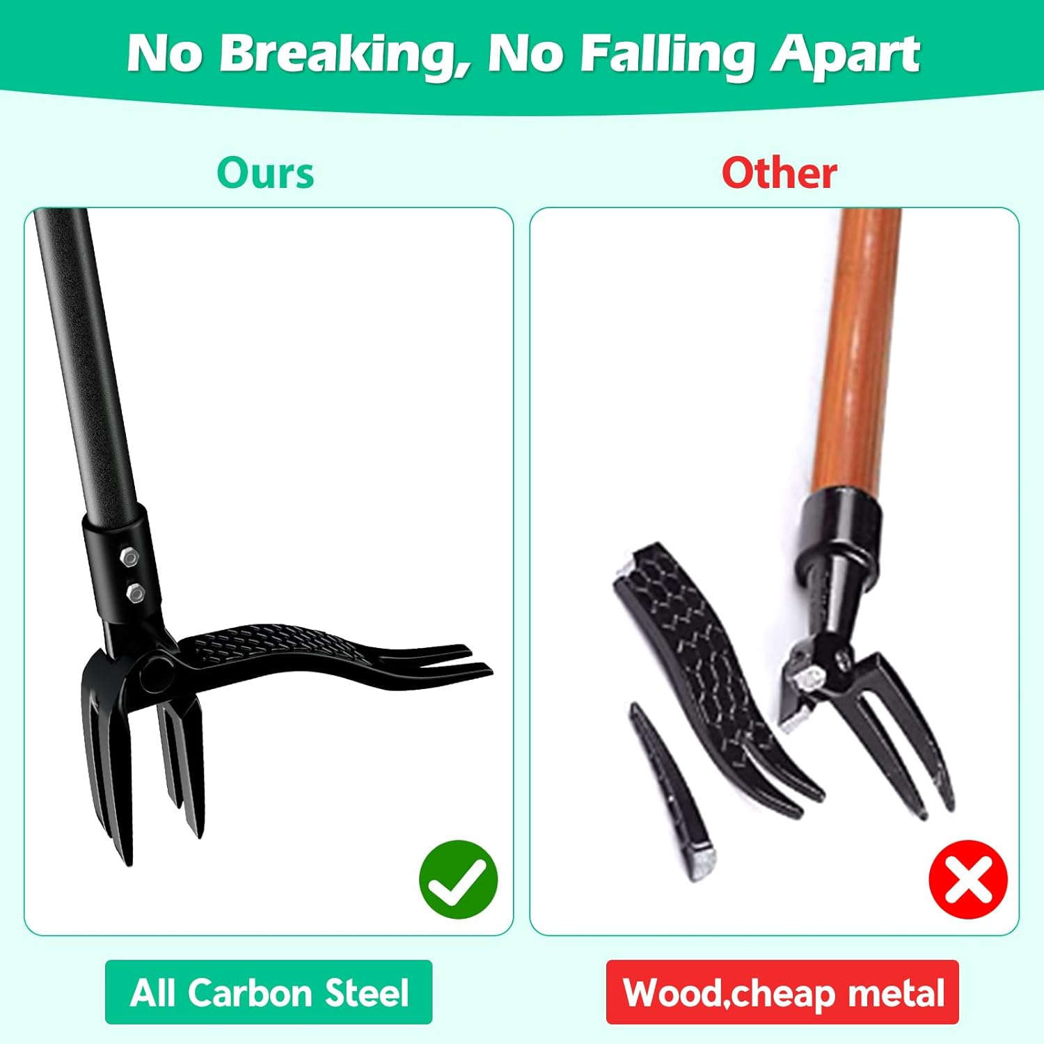 Weed Puller with Long Handle 63inch Adjustable Stand Up Weed Puller