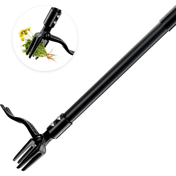 Weed Puller with Long Handle- 63inch - Adjustable Stand Up Weed Puller Tool, Heavy Duty Stand Dandelion Digger Puller, Ergonomic Standing Weeding Puller Tool Weed Picker for Garden Lawn Farmland