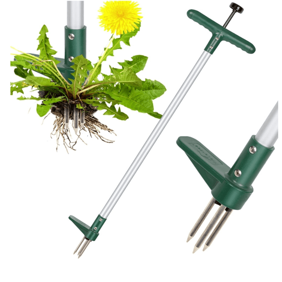 Weed Puller, Stand Up Weeder Hand Tool, Long Handle Garden Weeding tool with 3 Claws, Hand Weed Hound Weed Puller for Dandelion, Standup Weeoot Pulling Tool and Picker, Grabber (1 pack)