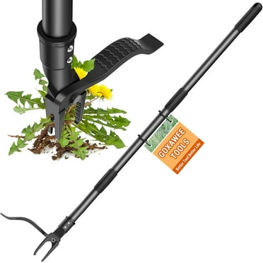 Weed Puller Tool, 4-Claw Stand Up Weeder with Adjustable 46” Handle for Remove Weeds Without Bending, Pulling or Kneeling (45.5-INCH)