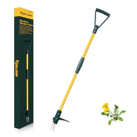 Weed Puller Tool 50IN Long Handle 3 Claws Stand Up Weeder Extra Thickened Stainless Steel Shaft Garden Weeding Tool Remove the Roots of Thistles Crabgrass Dandelions and Blackberries etc.