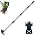 thumbnail image 1 of Weed Puller Tool with Long Handle - 60" Manual Weeder Remover Tool, 2 in 1 Hand Rake and Garden Hoe for Gardening, Heavy Duty Uprooting Weeding Pull Yard, Lawn, Patio, 1 of 5