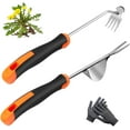 thumbnail image 1 of Weed Puller Tool， New Garden Weeder Tool Stainless Steel Hand Weeder Tool,4 Teethes Dual Purpose Weed Remover Tool Weeding Tools for Gardening(2PCS), 1 of 4