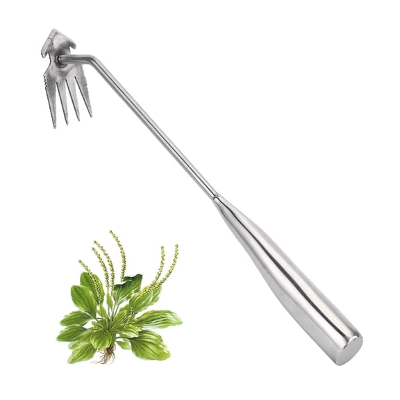 Weed Puller Tool, Stainless Steel Gardening Hand Weeder Tools, Weeding Artifact Uprooting Weeding Tool, Weed Removal Tool, 4-Tooth Dual Purpose Manual Weed Pulling Tool for Yard Garden