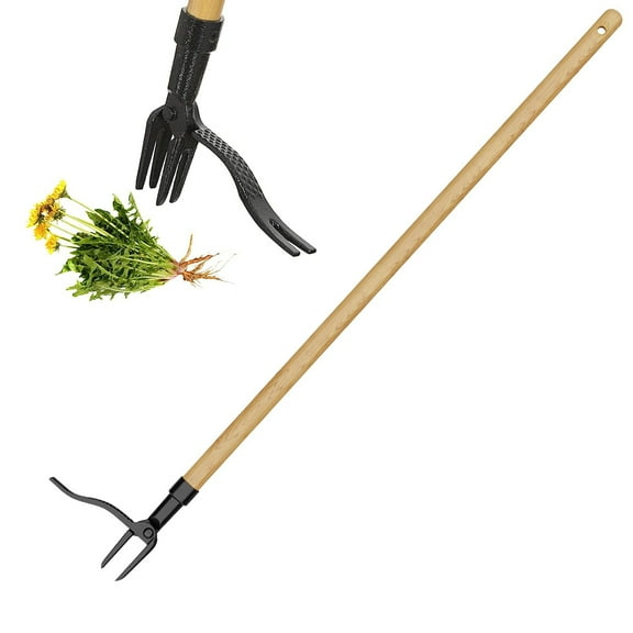 Weed Puller Tool, Stand Up Heavy Duty Weed Remover Tool, Foot Platform Design - 4 Claw Steel Head Weeder Tool, Garden Hand Weeding Tool Smoothly Remove Weeds Without Kneeling