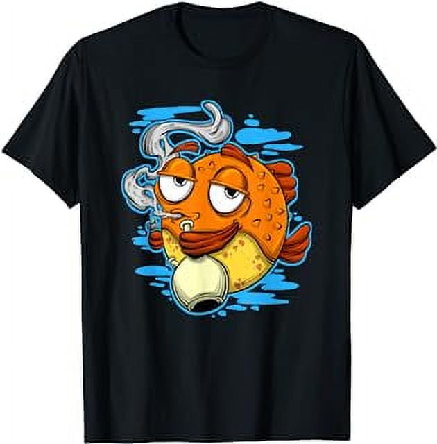 Weed Smoker Marijuana Smoking Chilling Pufferfish Cannabis TShirt