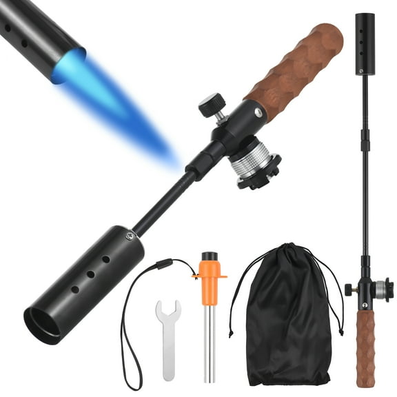 Weed Torch Propane Burner Adjustable Length Weed Burner Torch for Propane Tank with Flame Control Valve and Ergonomic Anti-slip Handle