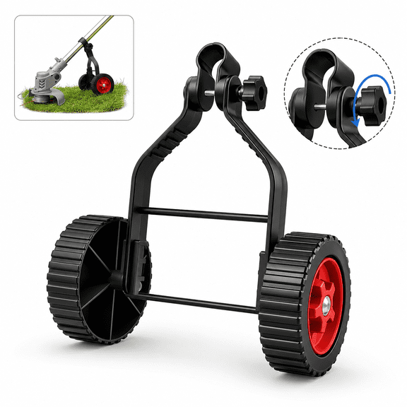 Weed Trimmer Support Wheel,Adjustable Black Stabilizing TrimFit Wheels Weed Trimmers For Landscaping