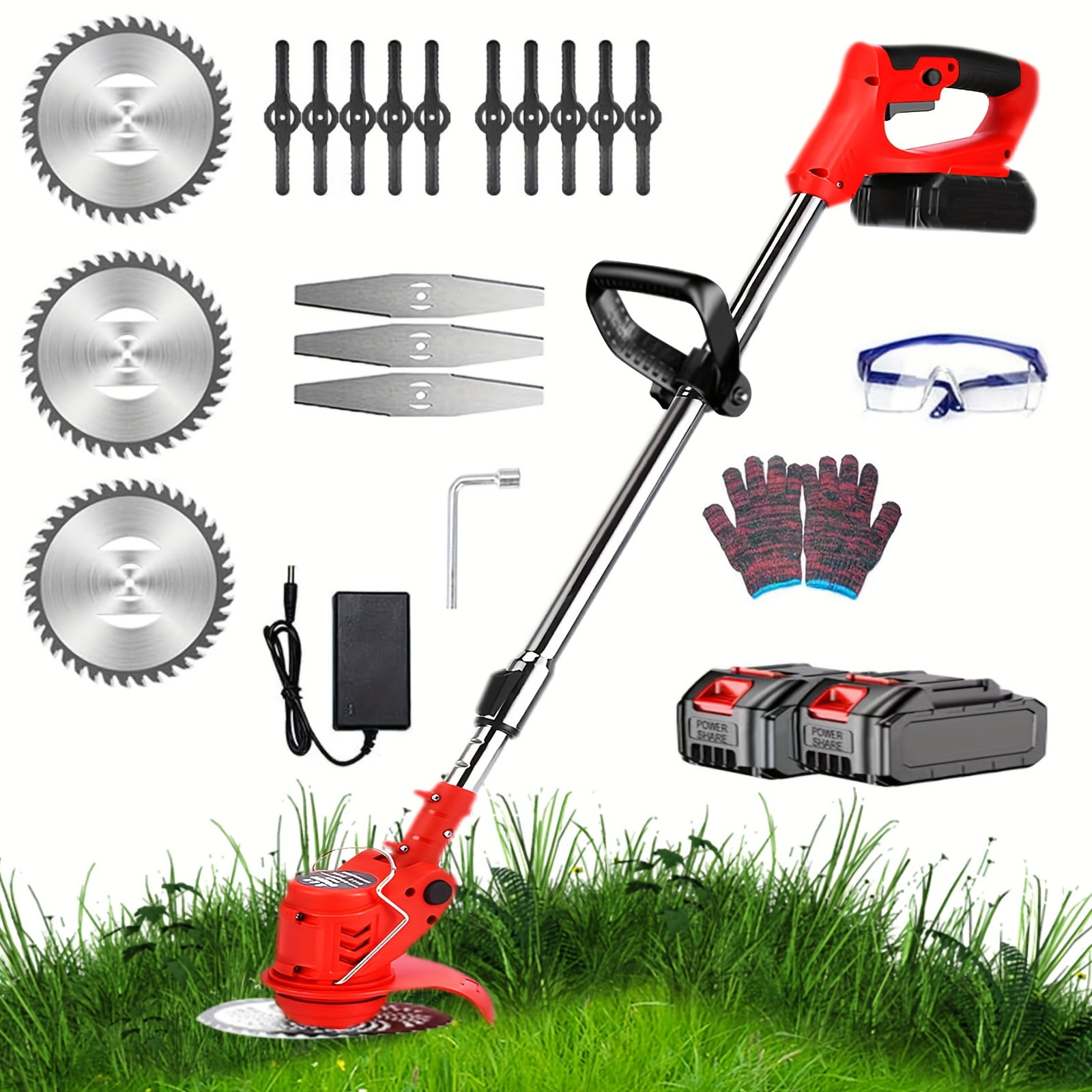 Weed Wacker 24V Brush Cutter, Electric Weed Wacker Cordless String ...
