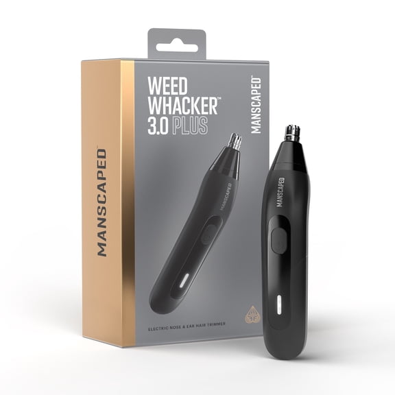MANSCAPED Weed Whacker 3.0 PLUS - Men's Electric Nose & Ear Hair Trimmer  SkinSafe Dual-Edge Rotary Blade - Black