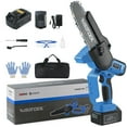 thumbnail image 1 of WISETOOL 8" Mini Chainsaw - 20V Battery Powered Chainsaw, 1 Batteries & Chains, Cordless Handheld Chain Saw Wood Cutter, 1 of 8