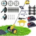 thumbnail image 1 of Weed Wacker Cordless Adjustable Weed Eaters 3 in 1 Electric String Trimmer Lawn with Two Battery with Charger Comes with Multiple Blades for Yard,Green,Garden(Yellow), 1 of 15
