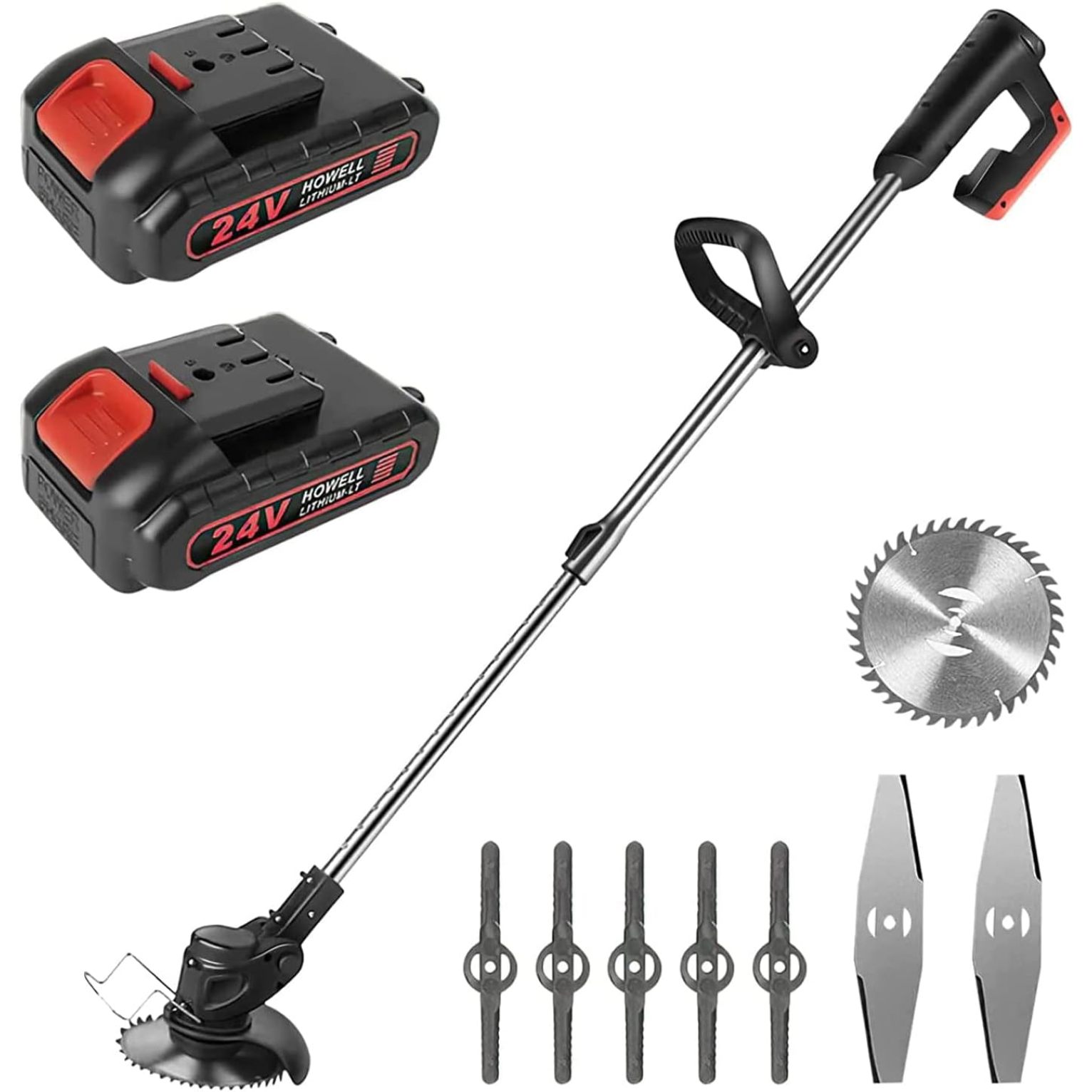 Weed Wacker,Cordless Weeder Battery Powered 24V Electric Weed Eater