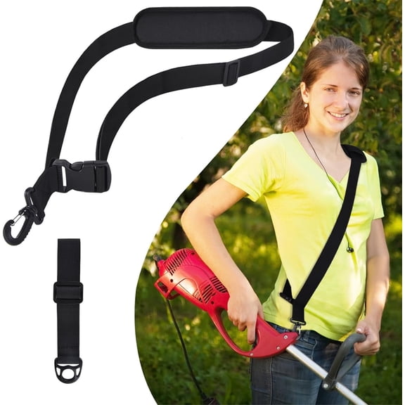 Weed Wacker Strap 1 Pc,Blower Adjustable Diagonal Shoulder Strap,Lawn Mower Strap with Upgraded Metal-Clip,Trimmer Strap for Weed Eater,Suitable for Most Mowers,Weeders,Leaf Blowers (Black)