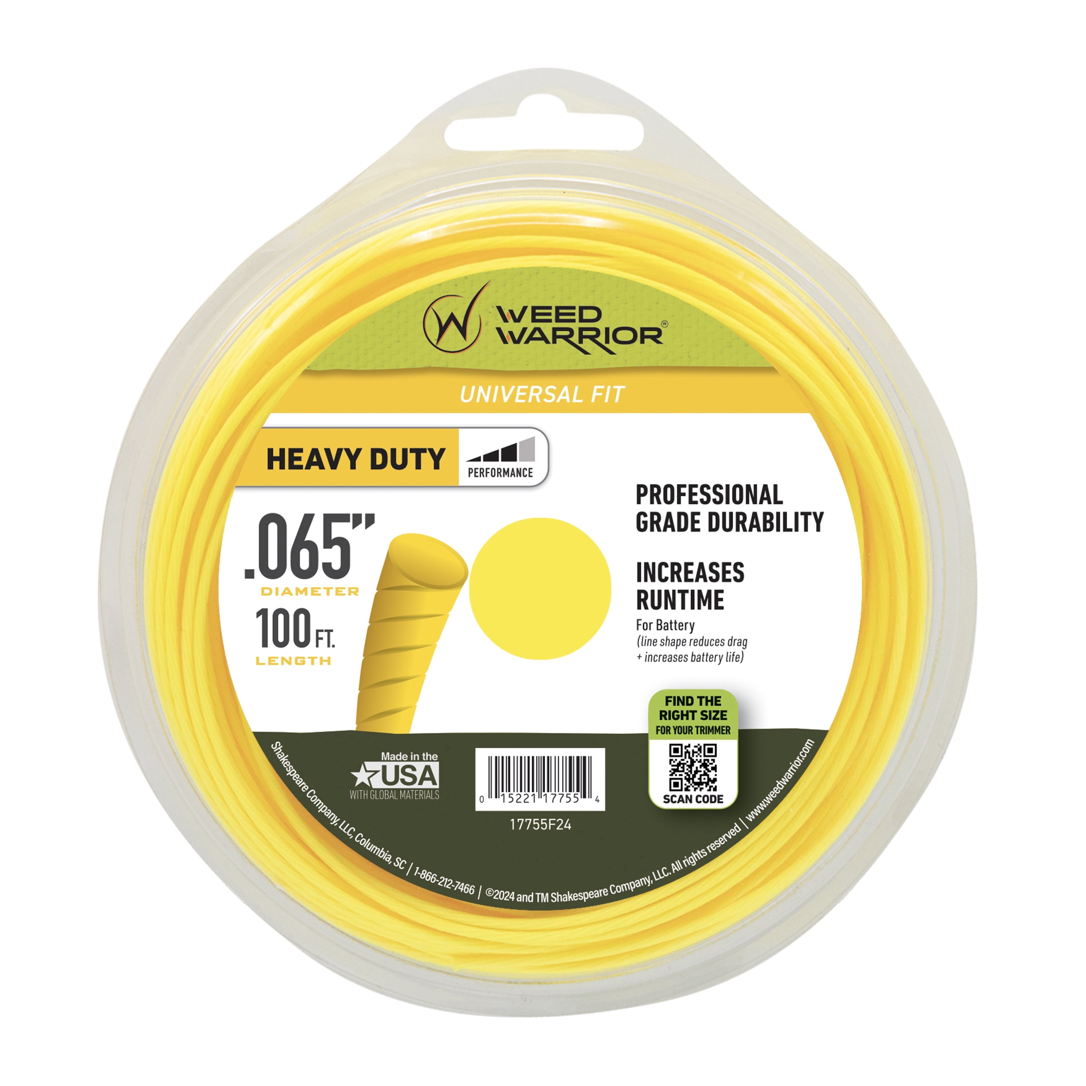 Weed Warrior .065 in x 100 ft. Heavy Duty Trimmer Line