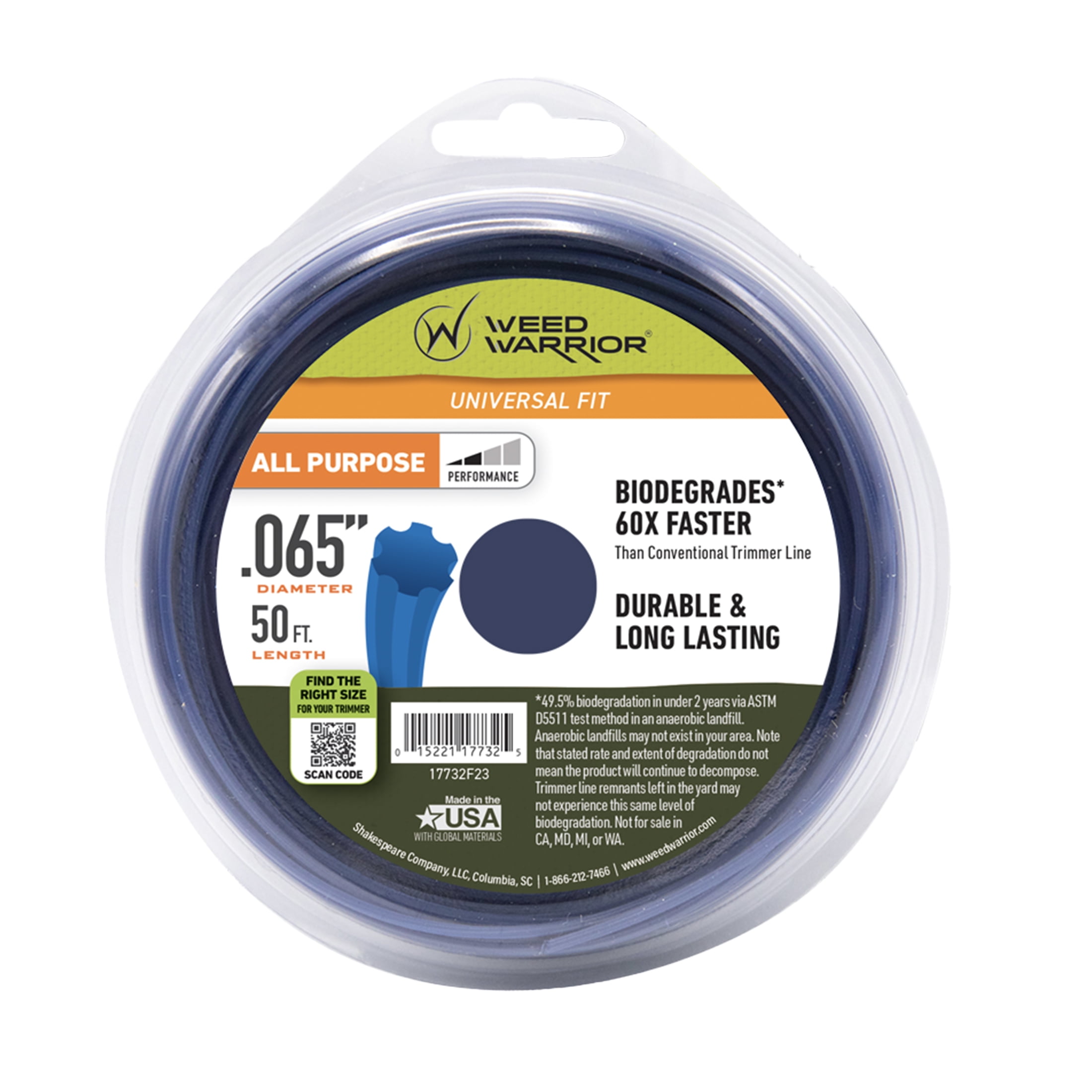 Weed Warrior .065 in. x 50 ft. All Purpose Biodegradable Trimmer Line
