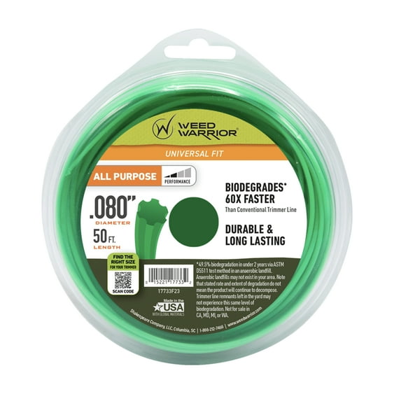 Weed Warrior .080 in. x 50 ft. All Purpose Biodegradable Trimmer Line