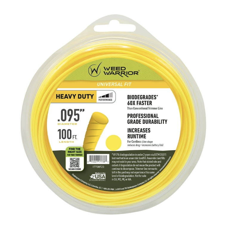 Weed Warrior Heavy Duty Nylon Trimmer Line 0.095 in. x 100