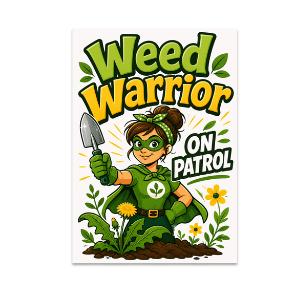 Weed Warrior On Patrol - Gardening Enthusiast - 13x19 Poster Print