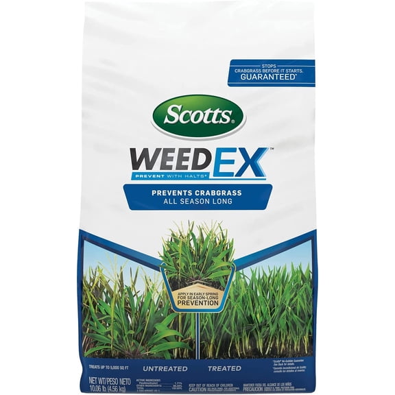WeedEx Prevent with Halts - Crabgrass Preventer, Pre-Emergent Lawn Weed Killer, Up To 5,000 sq. ft. of Lawn Care, 10.06 lb.