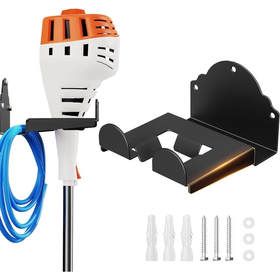 Weedeater Hanger,1 Pack Heavy Duty Metal Weed Eater Hanger, Trimmer Rack Wall Mount Holds up to 120 LBS,Garage Organizer Hanger,Garden Tool Rack for Hedge Trimmer Leaf Blower and (1, Black)