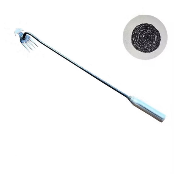 Weeding Artifact Uprooting Weeding Tool, Garden Weeding Tools Hand Weeder Tool, Stainless Steel Weed Puller 4 Teethes Dual Purpose Weeder(Iron Handle, 19.6 in)