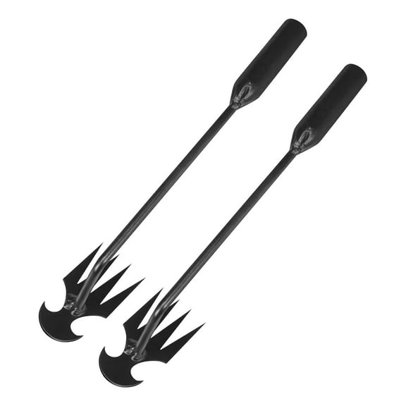 Weeding Artifact Uprooting Weeding Tool, Manganese Steel Forged Weed Puller 4 Teeth Dual Purpose Weeder, 11.61" Weed Puller Hand Hoe Garden Tools,2PCS