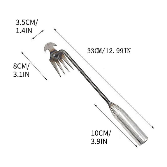 Weeding Artifact Uprooting Weeding Tool, Upgrade Garden Weeding Tools 4 Teeth Dual Purpose Weeder, Manganese Steel Forged Hand Weed Puller Garden Weed Pulling Tool (A&B-11inch,C&D19inch)