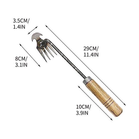 Weeding Artifact Uprooting Weeding Tool, Upgrade Garden Weeding Tools 4 Teeth Dual Purpose Weeder, Manganese Steel Forged Hand Weed Puller Garden Weed Pulling Tool (A&B-11inch,C&D19inch)