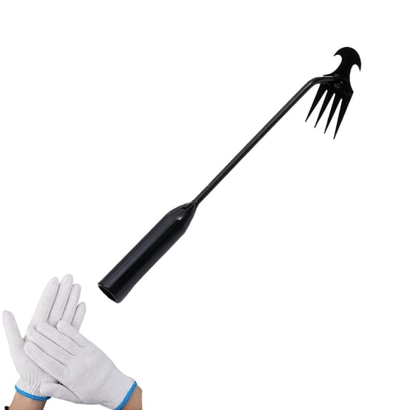 Weeding Garden Tool, Garden Weed Puller – Garden Weed Pulling Tool Uprooting Weeding Tool with 4 Teeth Forged Manganese Steel Hand Weeder for Vegetable Gardening