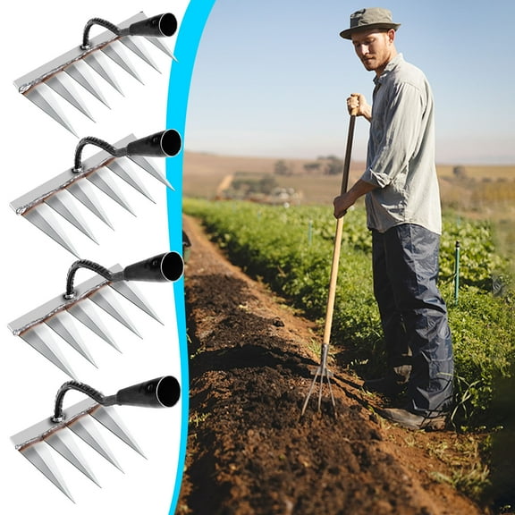 Weeding Rake Farm Tool Steel Hoe with Loose Nail Design for Efficient Soil Cultivation and Weed Removal Essential for Gardeners and Agricultural Use Ihhddx