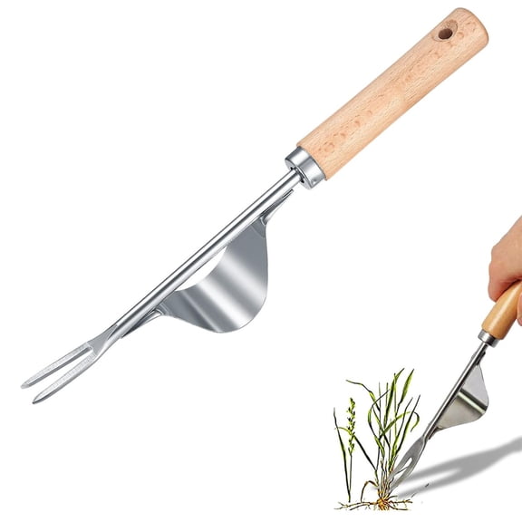 Weeding Tool,Manual Weeder Tool,Bexikou 1 Pack Stainless Steel Weed Puller Tool with Metal Leverage Base to Easy Weed Removal & Deeper Root Digging,Hand Weed Puller Tool for Garden Patio Lawn