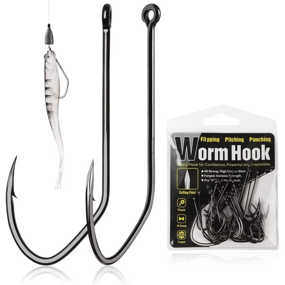 Weedless Hooks Worm Hooks Weedless Hooks for Bass Fishing Texas Rig Hooks 30PCS Professional V Fishing Hooks for Freshwater Saltwater 3/0