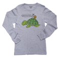 thumbnail image 1 of Weeee! - Snail Riding on Turtle - Amusement Park Ride Boy's Long Sleeve Grey T-Shirt, 1 of 2