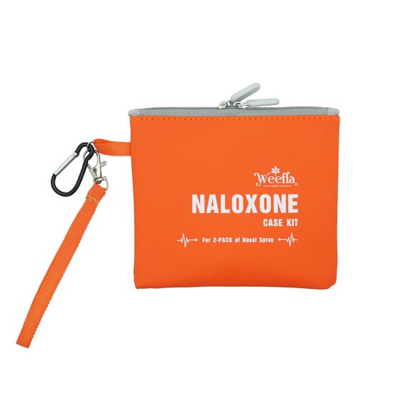Weefla Empty Naloxone Carry Bag Kit, Fits 2 Pack Nasal Sprays, for Opioid Overdose Emergency, Clip-on Pouch & Splash Resistant, High-Visibility, First Responder & Daily Use (No Naloxone)