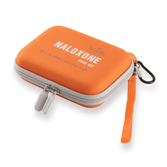 Weefla Empty Naloxone Reflective Carry Case Kit, Fits 2 Pack Nasal Sprays, High Visibility Day & Night, Hard Shell & Splash Resistant, for Opioid Overdose Emergency Preparedness (No Naloxone)