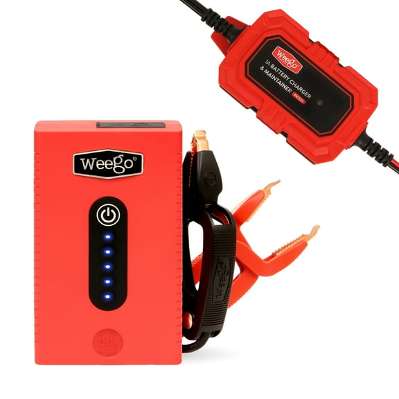 Weego 44s Jump Starter & Trickle Charger Bundle  The Perfect Power Solution for Your Vehicle - 440 Cranking / 2100 Peak Amps