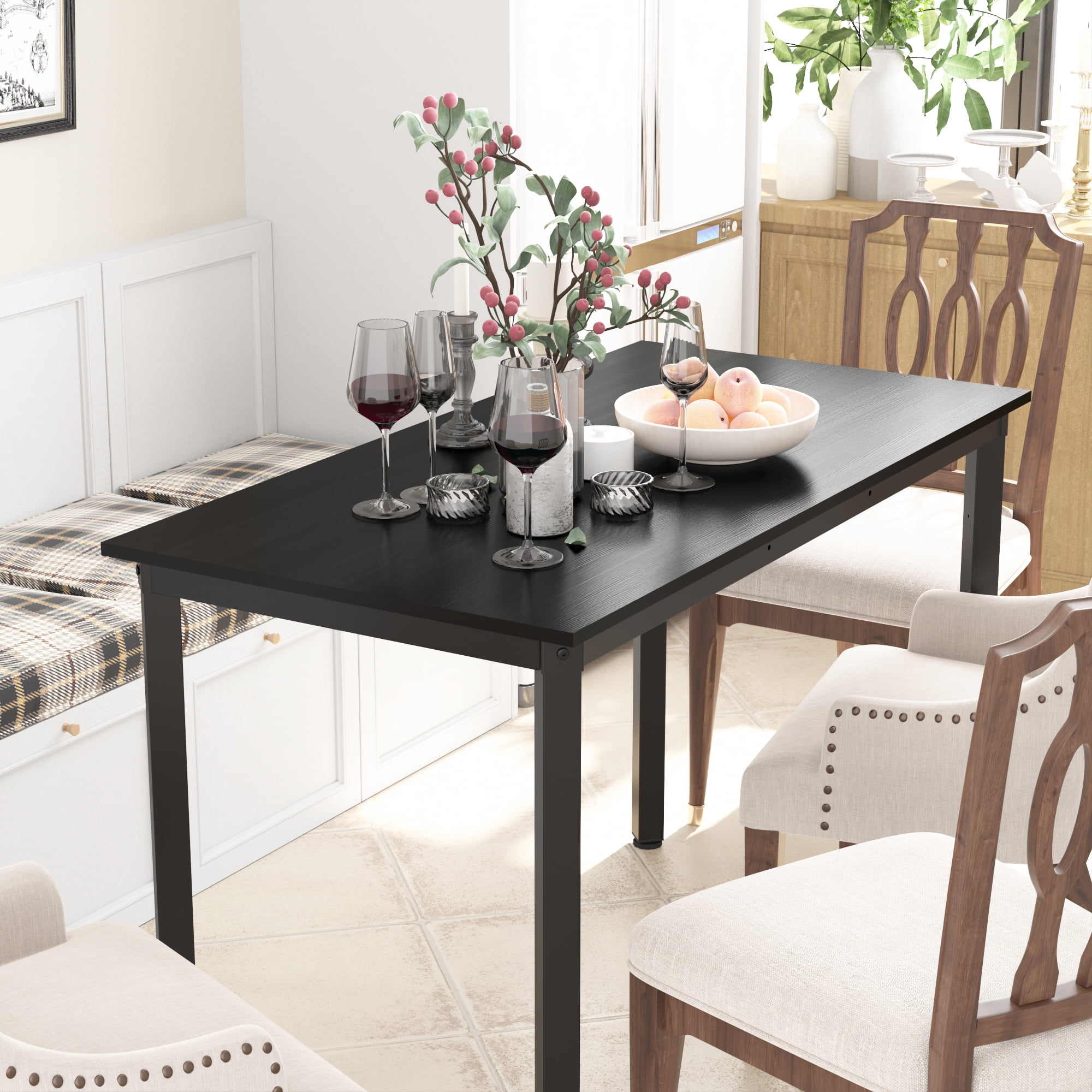 Small black store wood dining table