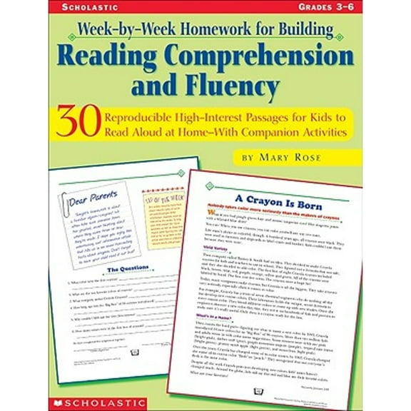 Pre-Owned Week-By-Week Homework for Building Reading Comprehension and Fluency: Grades 3-6 (Paperback) by Mary Rose