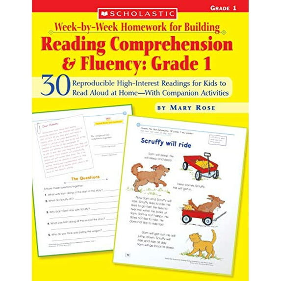 Pre-Owned Week-By-Week Homework for Building Reading Comprehension & Fluency: Grade 1: 30 Reproducible High-Interest Readings for Kids to Read Aloud at Home--Wi (Paperback) 0439616565 9780439616560