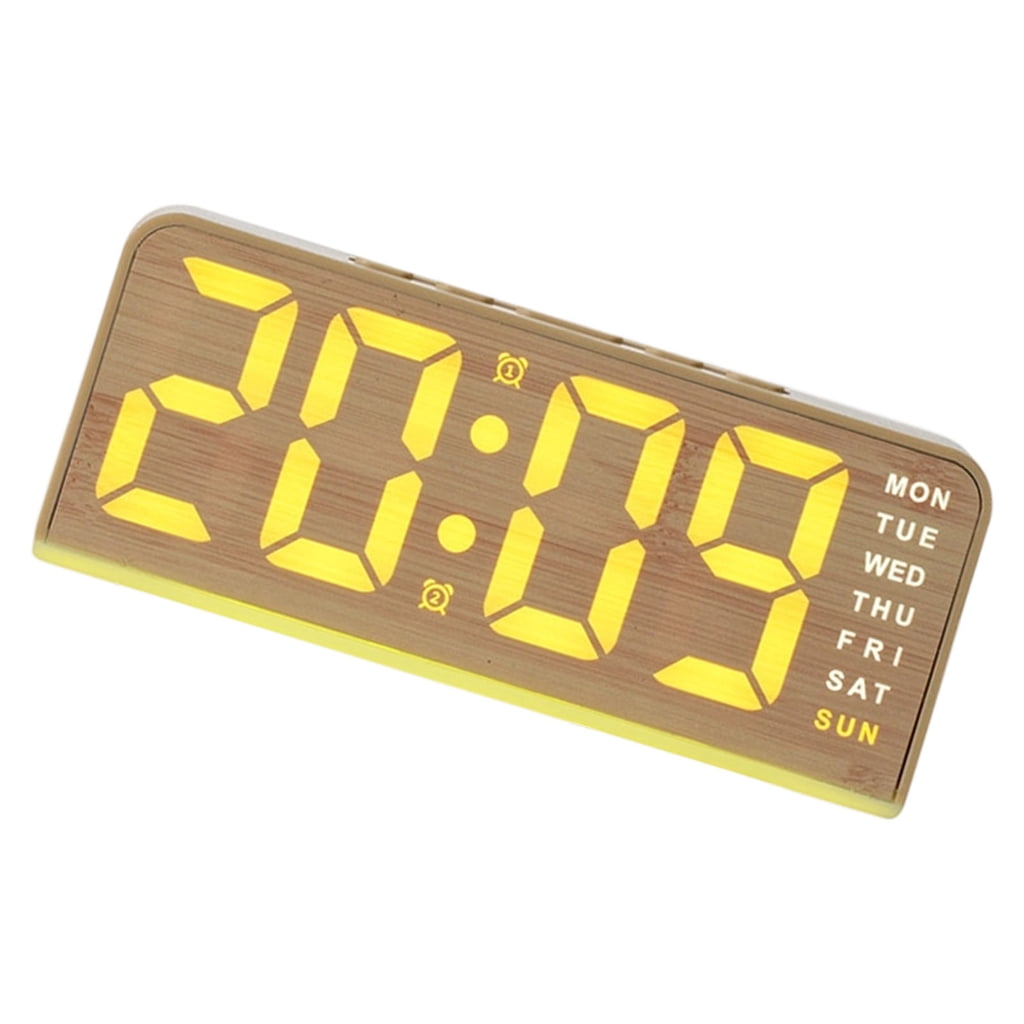 Clock Interfac Weekday Display Alarm Clock with Date Time Screen, Plug-In Bedside ...